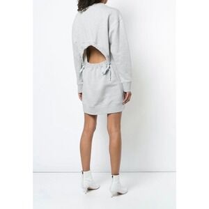 Tibi Open Back Sweatshirt Dress cut out grey small